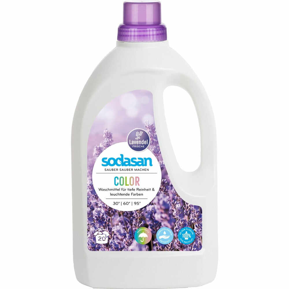Detergent lichid pentru rufe colorate cu lavanda, 1.5l, sodasan