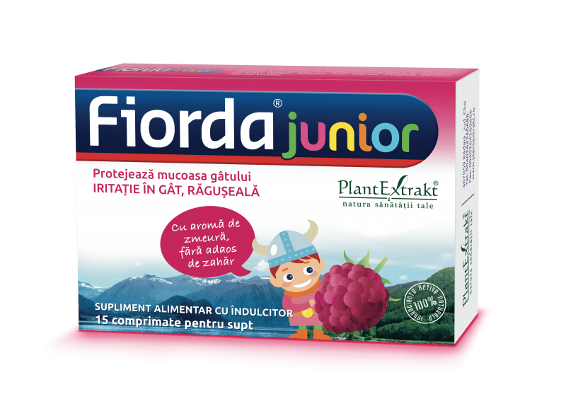 Fiorda junior - aroma de zmeura, 15 cpr, plantextrakt