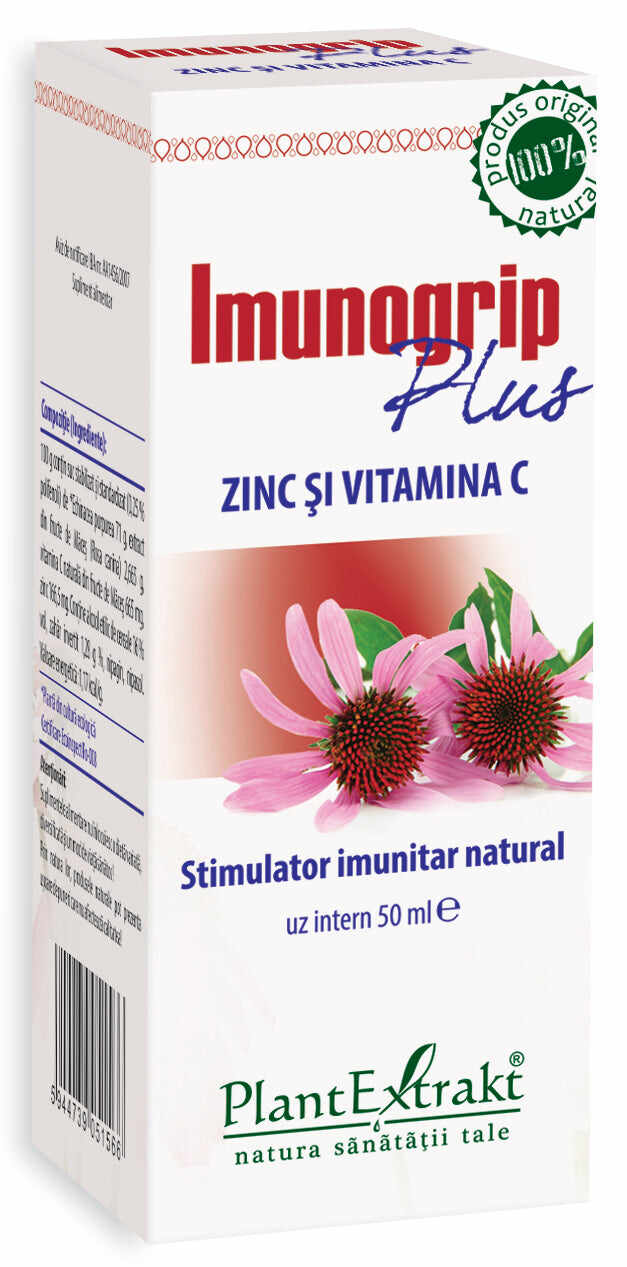 Imunogrip plus zinc și vitamina c, 50 ml, plantextrakt